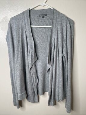 Women’s Open-Front Gray Draped Cardigan Sweater